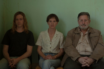 Caleb Landry Jones (pictured with Judy Davis and Anthony LaPaglia) plays the unnamed central character of Nitram.
