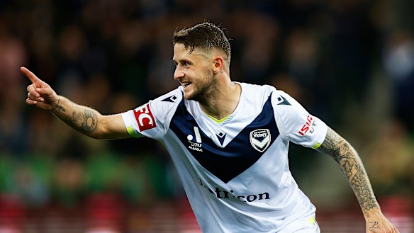 Melbourne Victory’s Jake Brimmer was named the best player in the A-League Men competition this season.