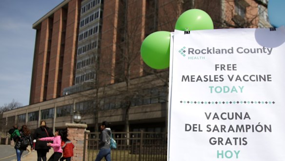 Free measles vaccines available at the Rockland health department in New York.