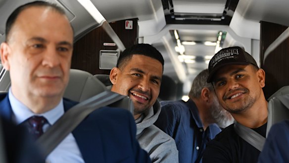 Peter V’landys likes the idea of an NRL-operated plane to ferry stars such as Cody Walker and Latrell Mitchell around the country.