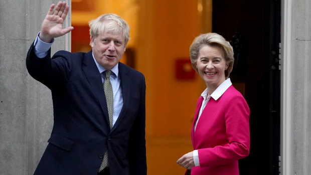 British Prime Minister Boris Johnson meets EU Commission President Ursula von der Leyen at 10 Downing Street. His withdrawal bill is now passed.