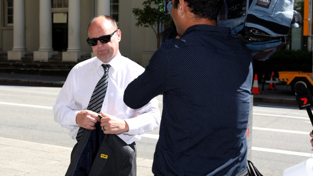 Barry Urban arriving at Perth Magistrate's Court on Tuesday 