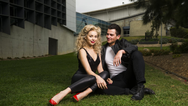 The musical Grease will be on at the AIS Arena this weekend. Ashleigh Taylor as Sandy and Thomas Lacey as Danny. 