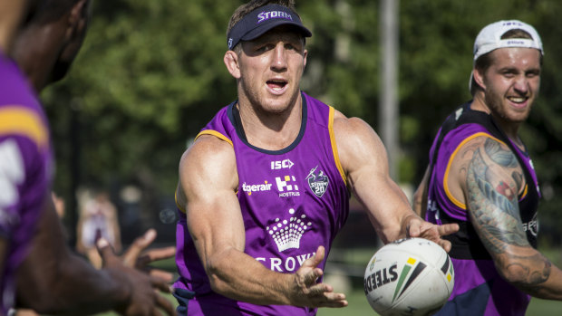 Ryan Hoffman plays his 250th game for Storm on Saturday.
