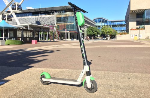 Emergency services said the man fell from the Lime scooter on the South Bank forecourt near the Wheel of Brisbane.