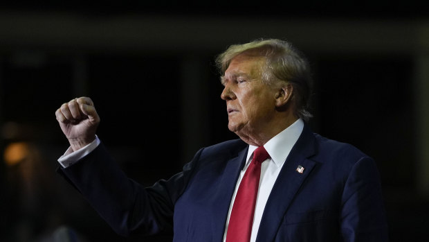 Donald Trump at the campaign event in Manchester, New Hampshire. 