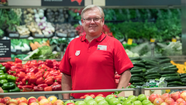 Coles chief executive Steven Cain at the new Moonee Ponds store.