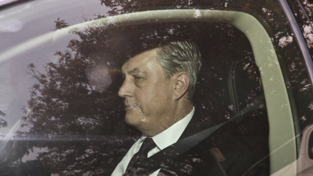 Embattled Westpac CEO Brian Hartzer leaves his Sydney home at 7.15am this morning