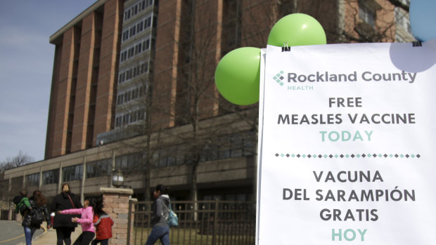 Free measles vaccines available at the Rockland health department in New York.