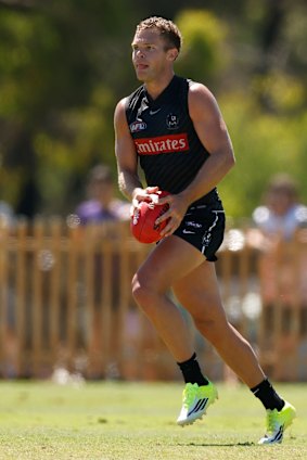 Dan Houston used his exquisite foot skills to good effect for Collingwood.