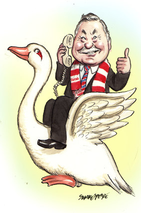 Ron Barassi was Swans coach from 1993-95.