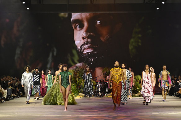 History-making ... The finale of the First Nations Fashion and Design show at Australian Fashion Week.