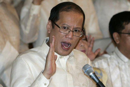 Then newly inaugurated Philippine President Benigno Aquino III during his first day at the Malacanang presidential palace in Manila, Philippines, 2010.