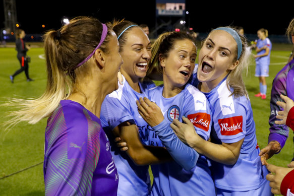 It was jubilation for Melbourne City after another dominant W-League win.