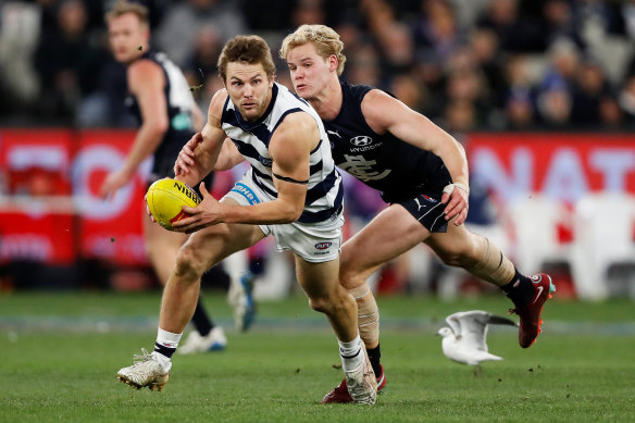 The emergence of Tom Atkins has helped take the pressure of the likes of Patrick Dangerfield.
