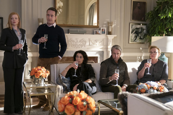 No cause for celebration: a scene from Succession. 