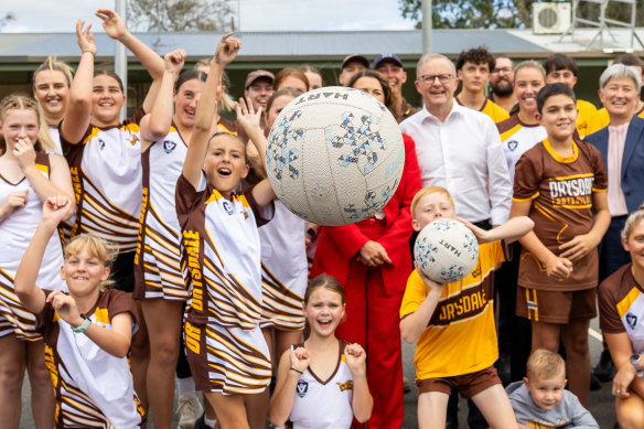 Prime Minister Anthony Albanese in the seat of Corangamite on Tuesday.