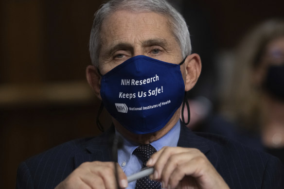 Dr. Anthony Fauci, director of the National Institute of Allergy and Infectious Diseases at the US National Institutes of Health, listens during a Senate hearing in September.