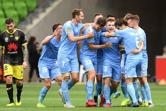 Melbourne City are top of the A-League table with their win over Wellington. 
