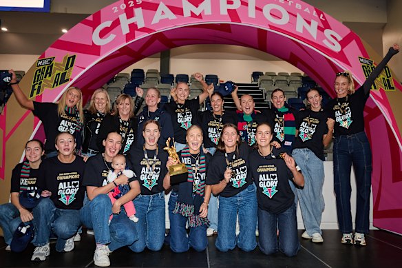 Grand final afterglow: The victorious Vixens.
