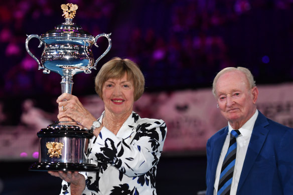 Margaret Court, AC, says she is honoured to be in the same company as Rod Laver.