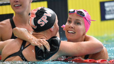 Finding form: Emma McKeon (right) has been a standout at the swimming trials for next month's world championships.