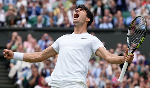Carlos Alcaraz was delighted to reach a second straight Wimbledon final.