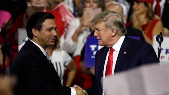 Ron DeSantis and Donald Trump, pictured in 2018.