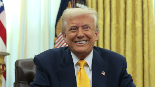 US President Donald Trump in the Oval Office.