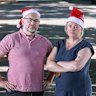 Sarah and Pete Goss on their street in Northcote.