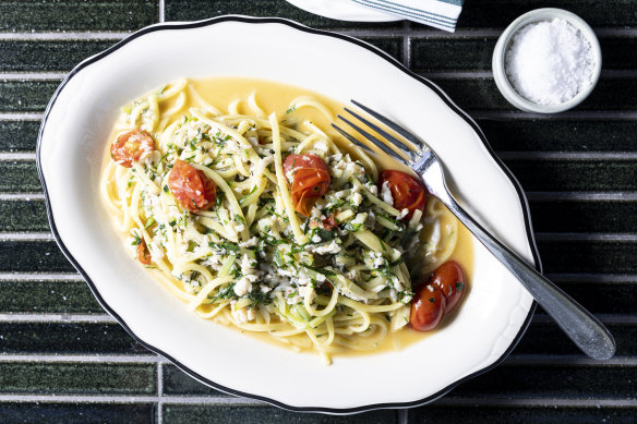 Chilli crab linguine.