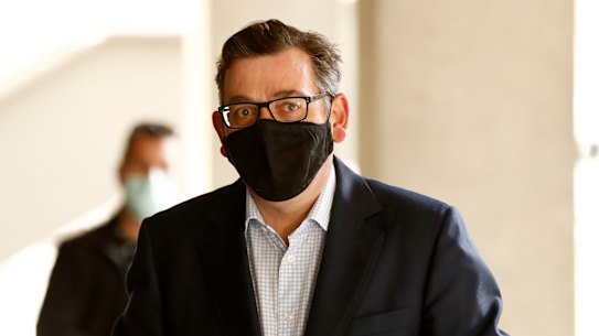 Victorian Premier Daniel Andrews leaves the daily briefing after disappointing Victorians about reopening the state.