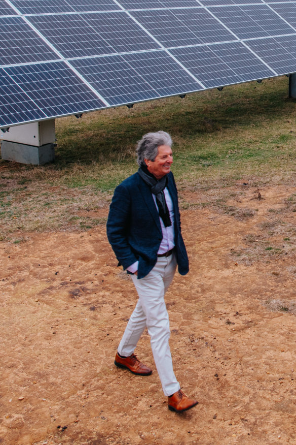 Professor Martin Green at Molong Solar Farm, west of Orange, NSW.