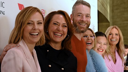 Gold Logie nominees Ally Langdon, Lisa Millar, Hamish Blake, Julia Morris, Poh Ling Yeow and Sonia Kruger at the Sydney Opera House.