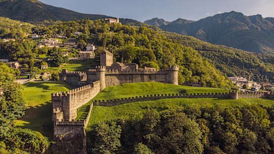 The Castello di Montebello, one of three fortresses in UNESCO-listed Ticino’s capital.