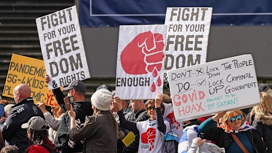 COVID-19 gets political during anti-lockdown protests in May. 