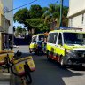 Multiple people, including two with extensive burns, have been treated by paramedics after a fire at a New Farm unit block. 
