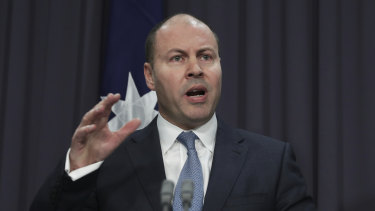 Treasurer Josh Frydenberg announcing the mid-year budget update. There were already signs of a slowdown in corporate tax collections and soft consumer spending hitting the budget.