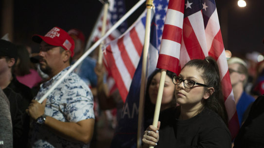Trump supporters rallied for a second night outside of the Maricopa County Recorders Office in Phoenix, Arizona