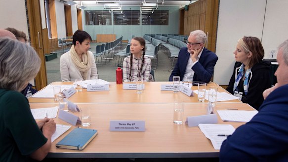 Prime Minister Theresa May's chair was conspicuously empty.