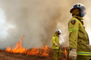 Queensland firefighters at work on a backburn (file image).