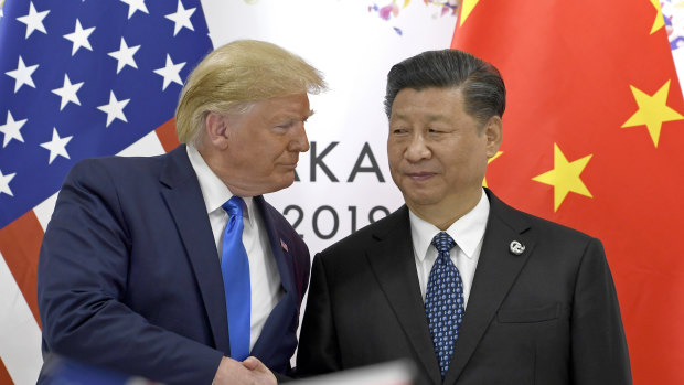 President Donald Trump with China's Xi Jinping in Osaka.