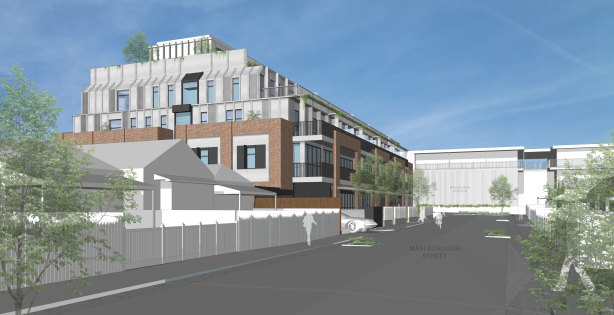 An artist's illustration of the new development to be built on Marlborough St, Balaclava.