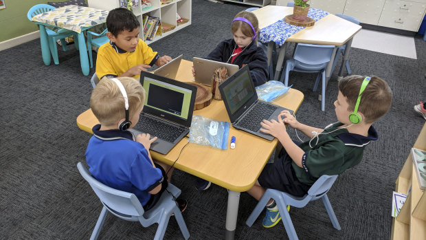 Students use Acer Chromebooks at St Luke's Anglican College.