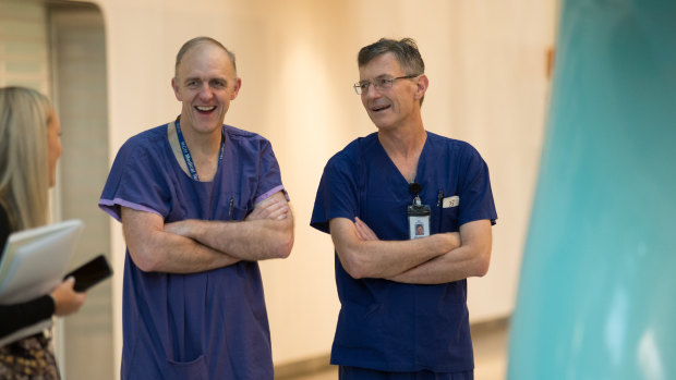 Paediatric surgeon Dr Joe Crameri and Dr Ian McKenzie, Director of Anaesthetics and lead anaesthetist on the surgery.