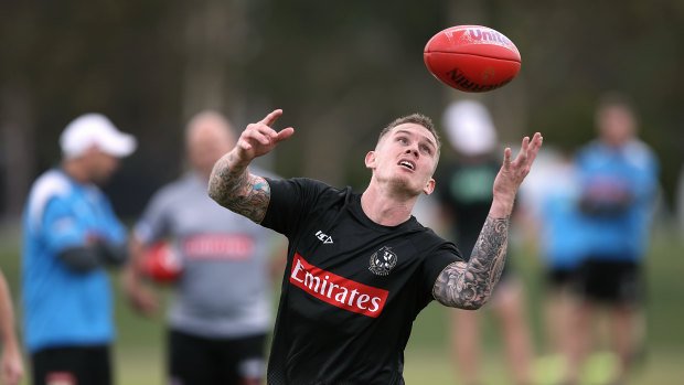 Old is new again: Dayne Beams was back at Collingwood training on Monday.