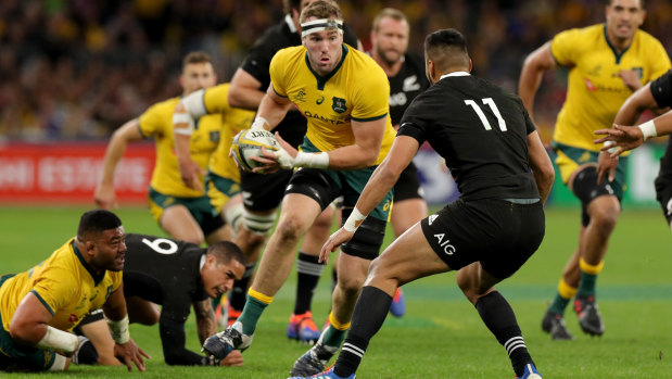 On the march: Wallabies forward Izack Rodda was strong in a standout performance from the Australian pack.