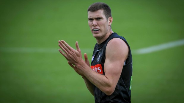 Mason Cox at Pies training in March. 