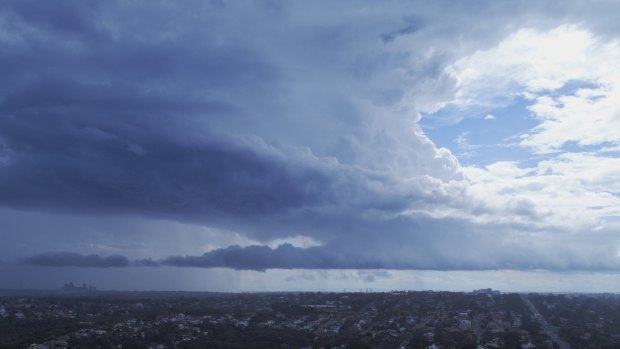 Storms roll over Sydney on Thursday.