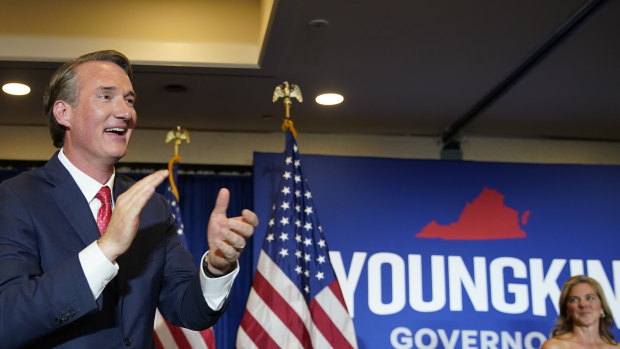 Virginia governor Glenn Youngkin after winning his election in 2021.